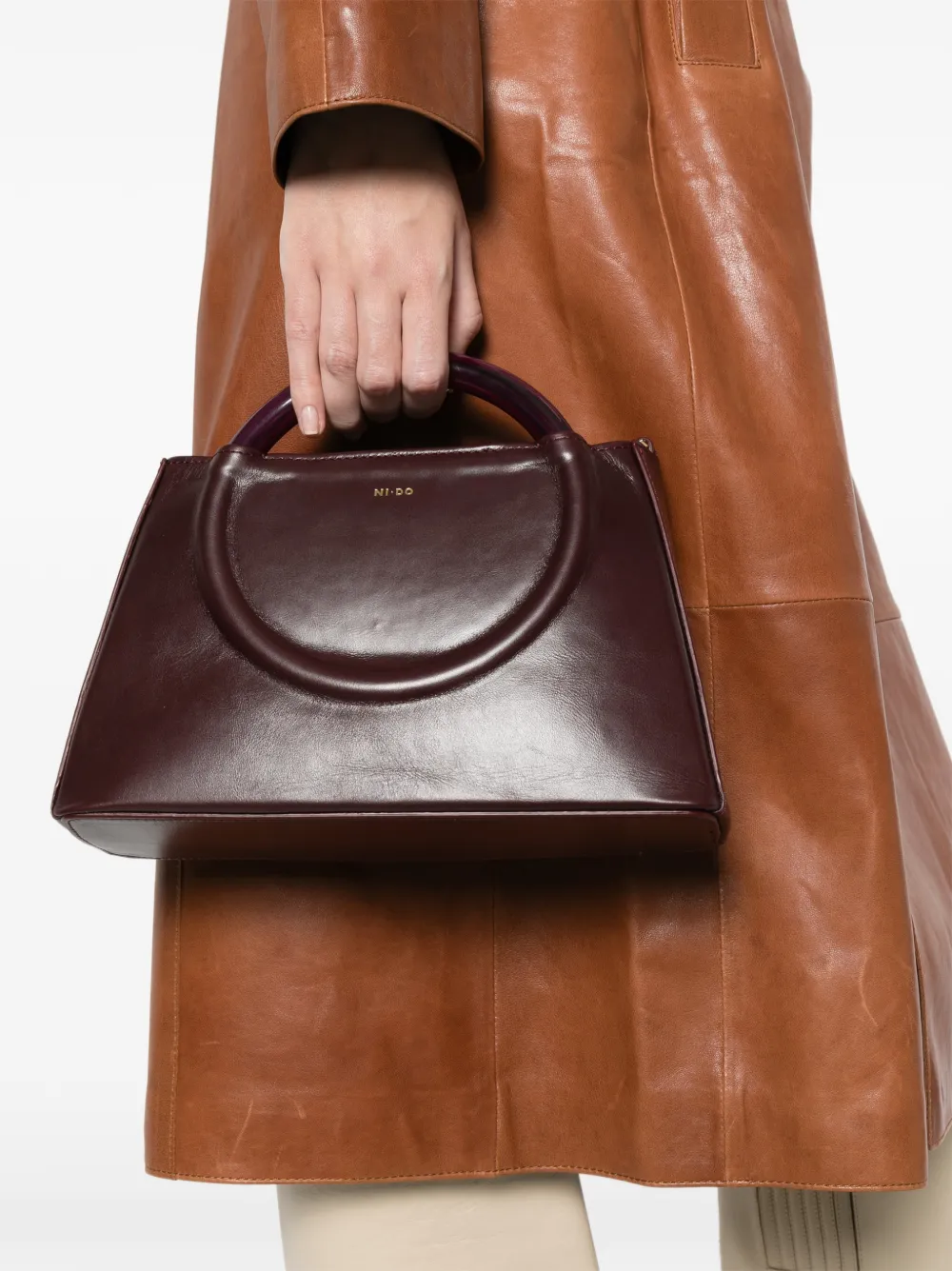 Ni.do Bollicina Round-handle Tote Bag In Red