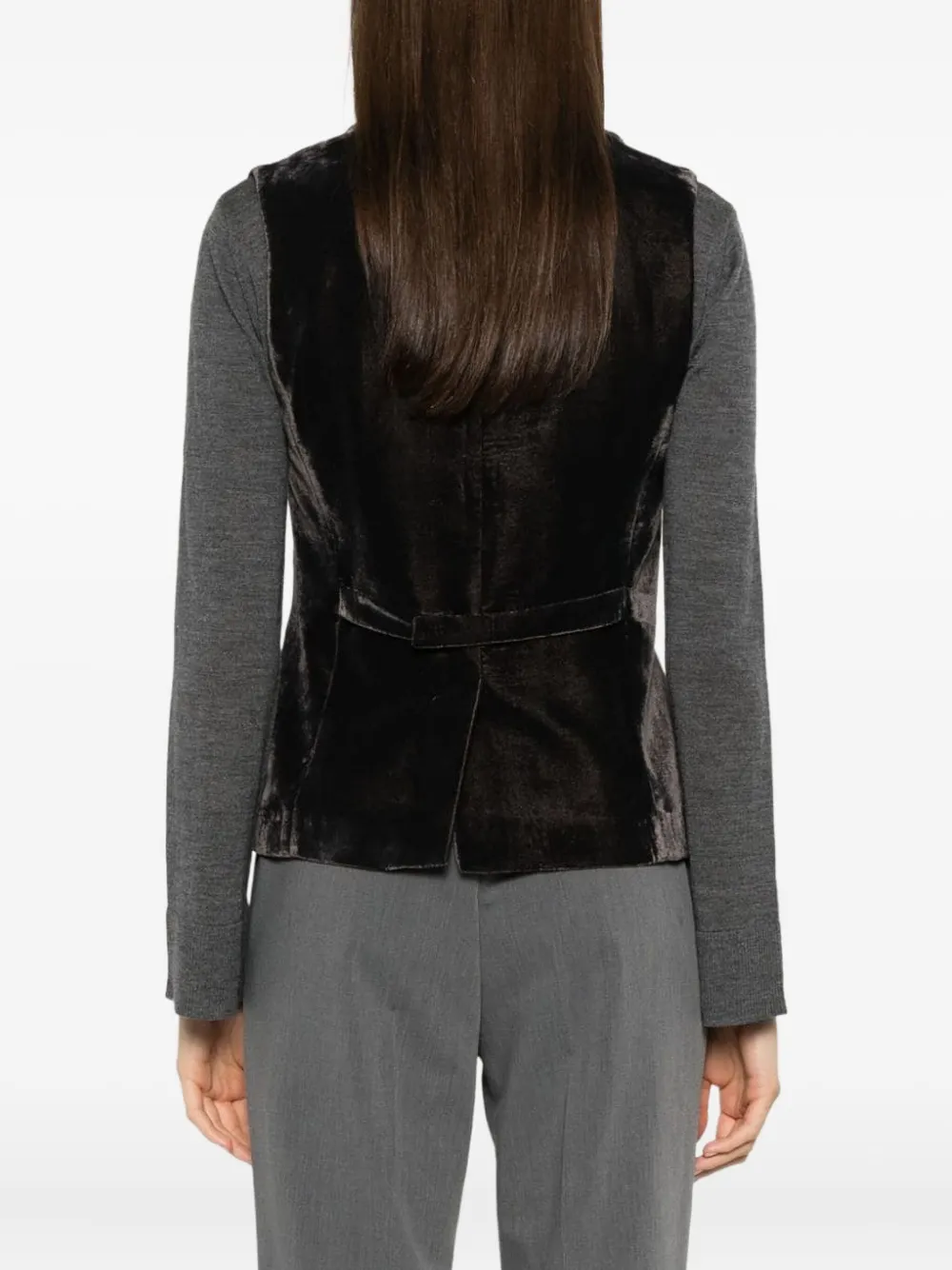 Blanca Vita Fluwelen jack met knoop Grijs