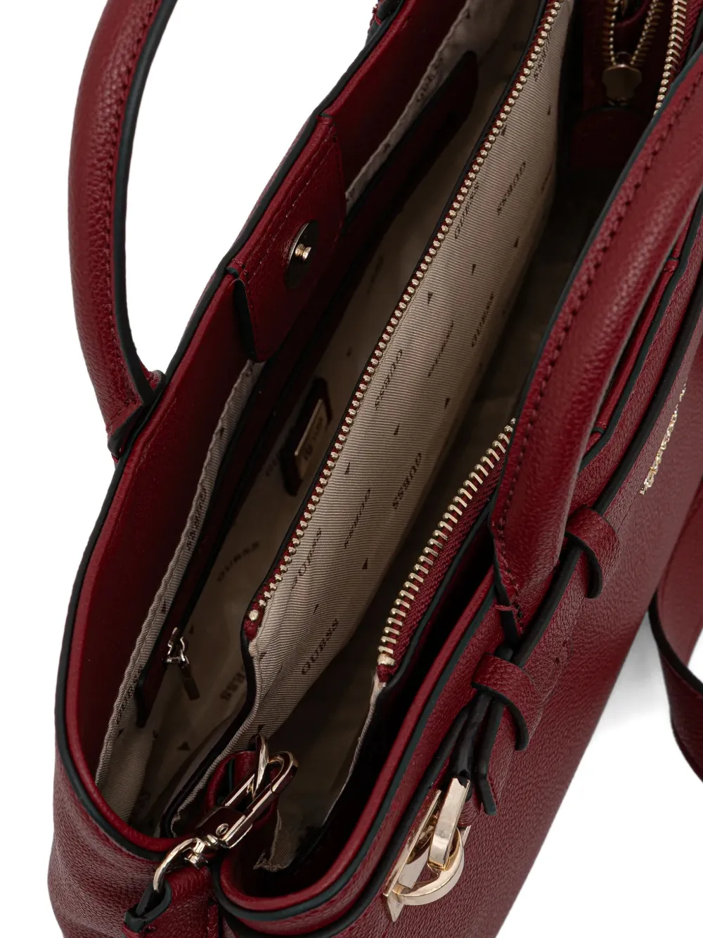 Guess Usa Logo-plaque Tote Bag In Red