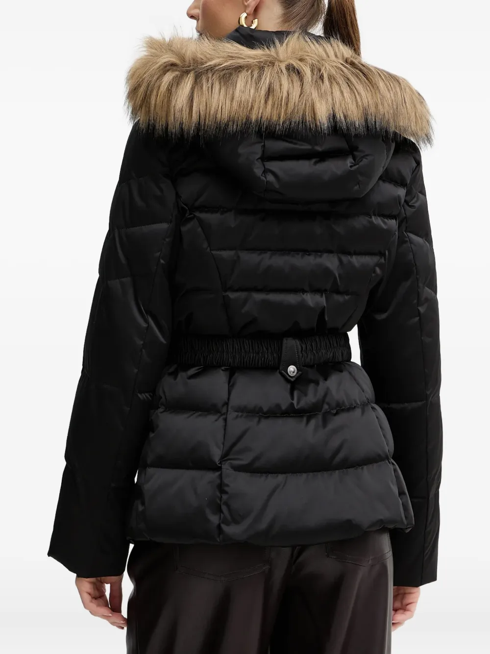 Guess Usa Elasticated-belt Jacket In Black