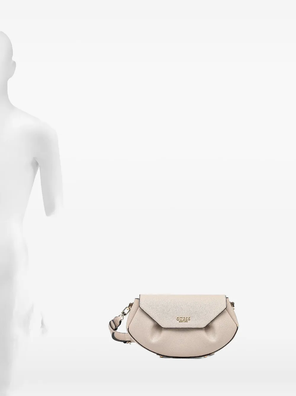 Guess Usa Amorette Logo-lettering Crossbody Bag In Metallic