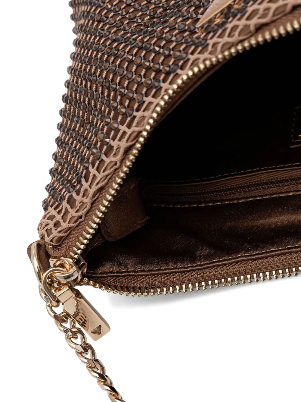 Guess Usa Mini Zalina Shoulder Bag In Brown