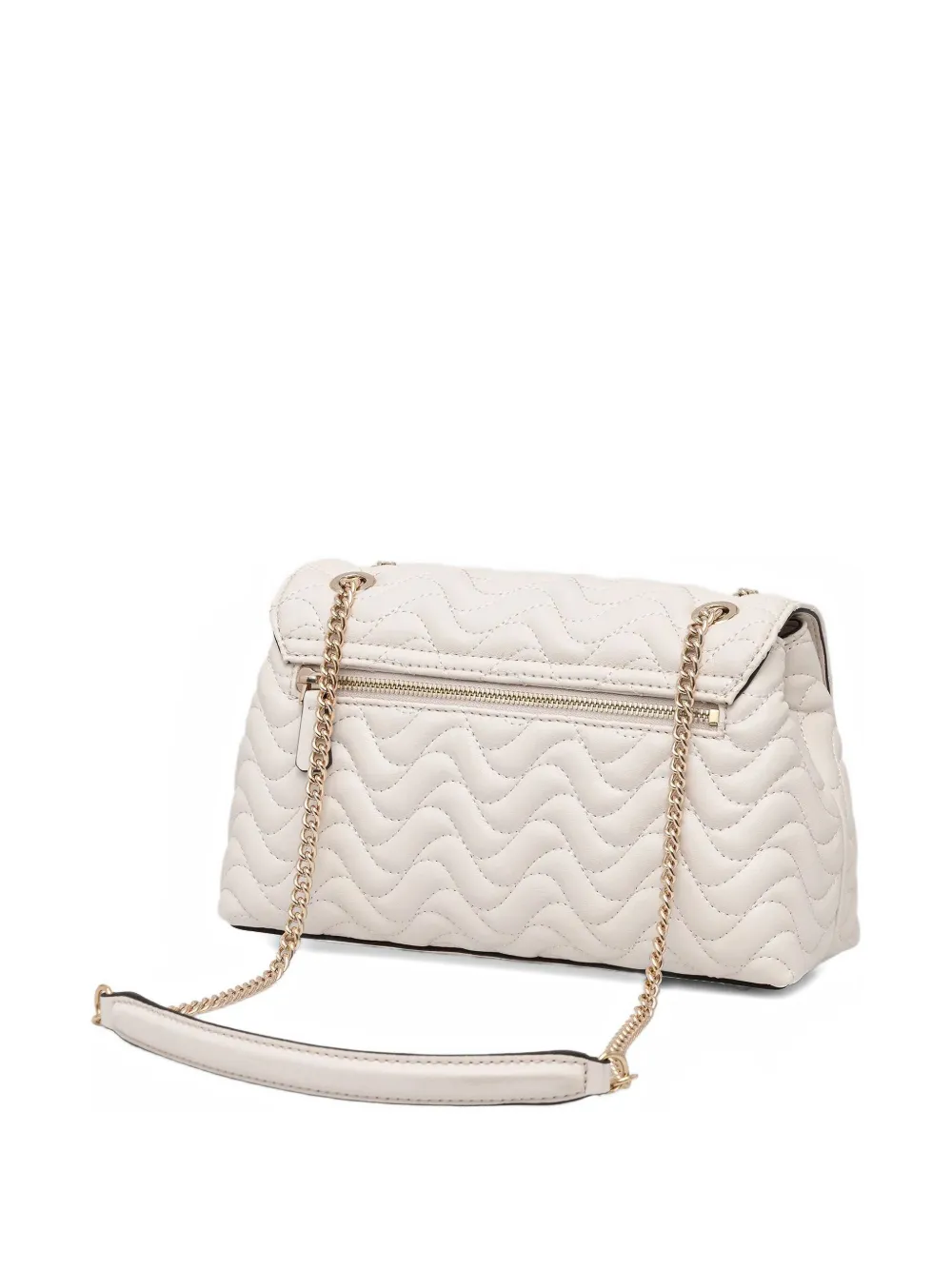 Guess Usa Quilted Chain Shoulder Bag In Neutral