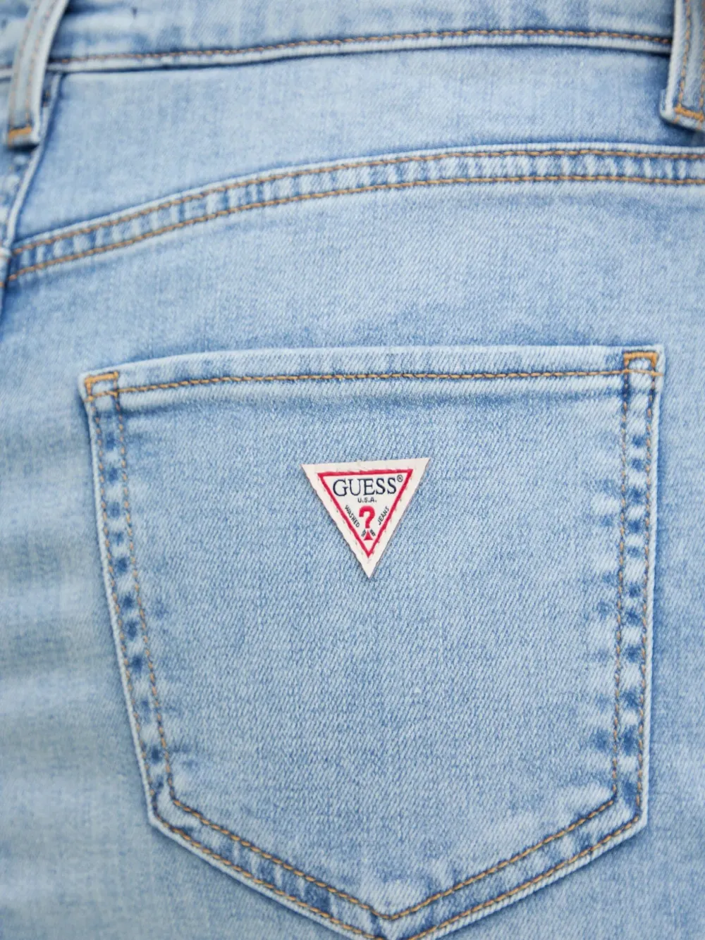 Guess Usa Front-slit Pocket Midi Skirt In Blue