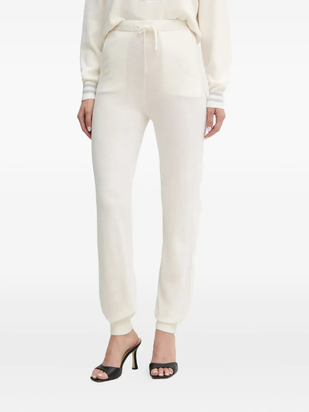 Guess Usa Drawstring Knit Track Pants In Neutral