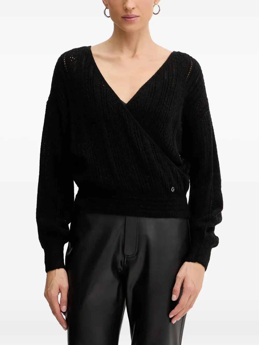 Guess Usa V-neck Sweater In Black