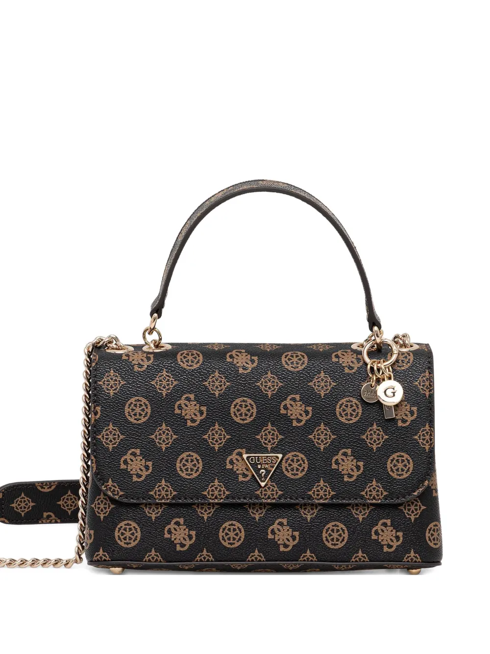 GUESS USA Daryna patterned chain tote bag - Nero