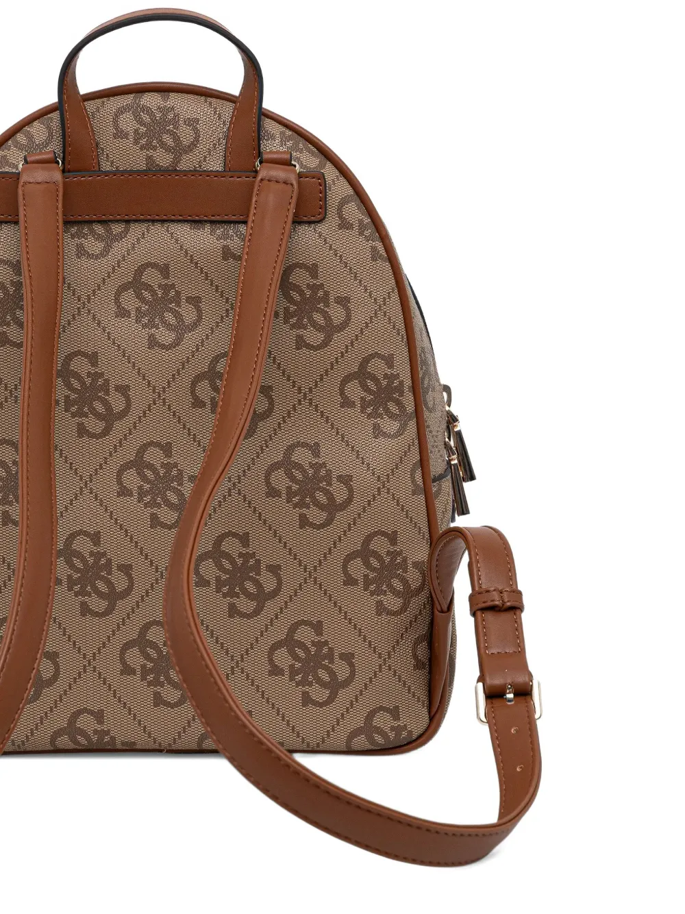 Guess Usa Erenia Logo-plaque Patterned Backpack In Neutral