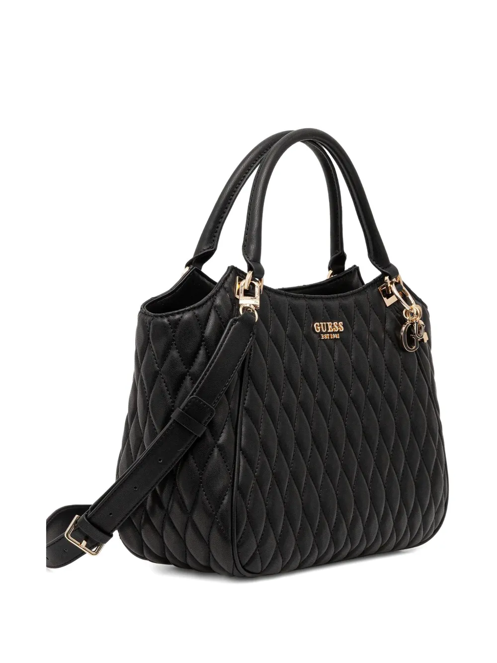 Guess Usa Valla Quilted Tote Bag In Black