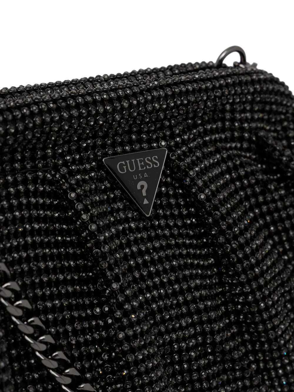 Guess Usa Chain-strap Embellished Clutch Bag In Black