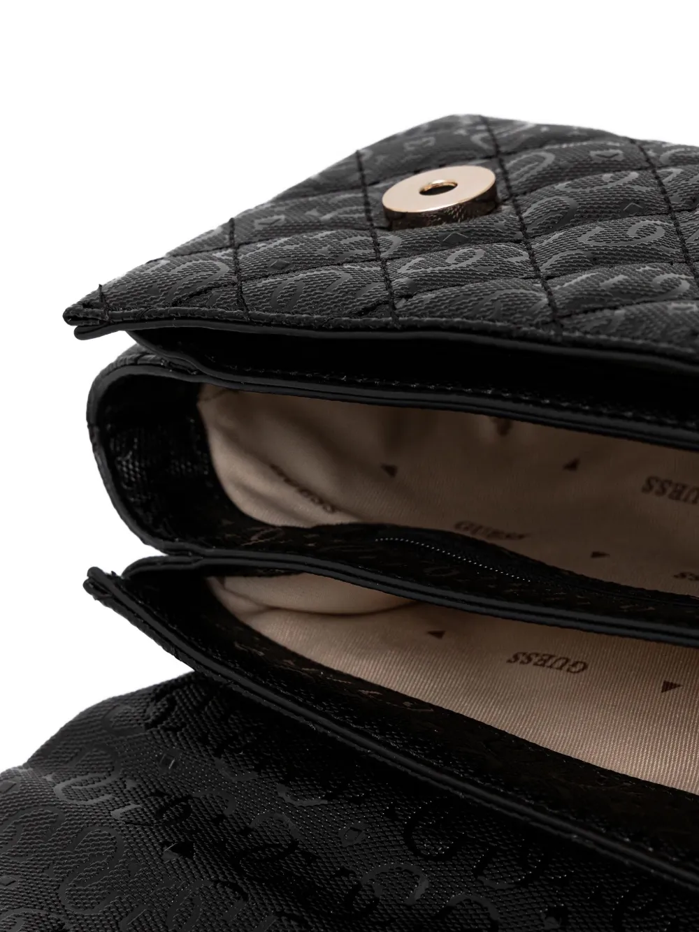 Guess Usa Quilted Logo-detail Tote Bag In Black