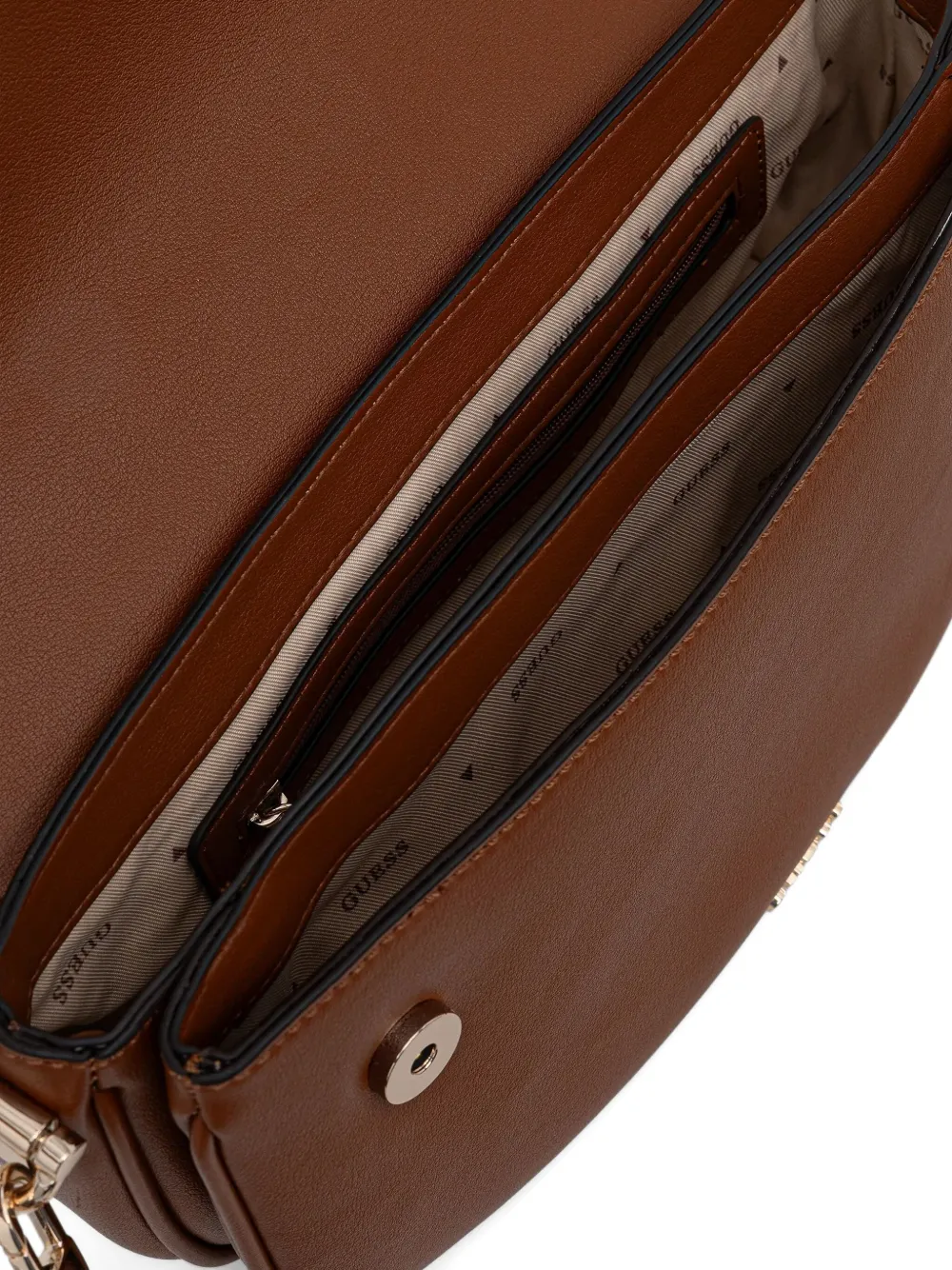 Guess Usa Dea Logo-plaque Cross Body Bag In Brown