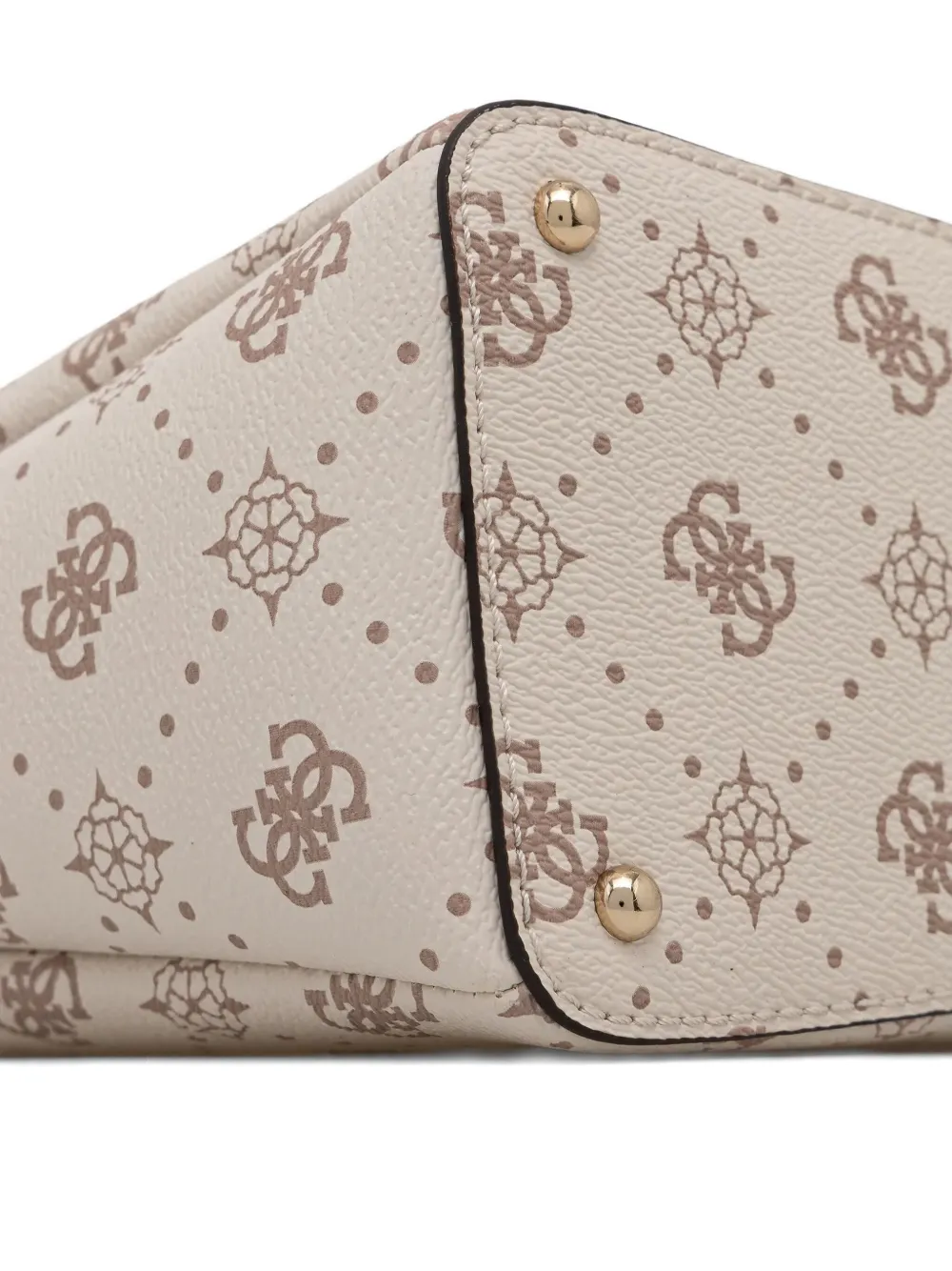 Guess Usa Monogram Charm-detail Tote Bag In Neutral