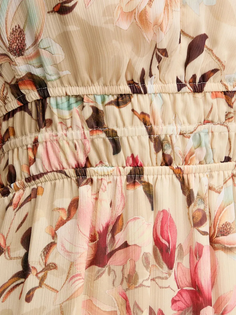 Guess Usa Floral-print Mini Dress In Neutral