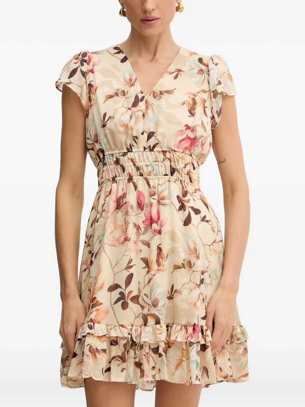 GUESS USA floral-print mini dress - ニュートラル GUESS USA floral-print mini dress - ニュートラル