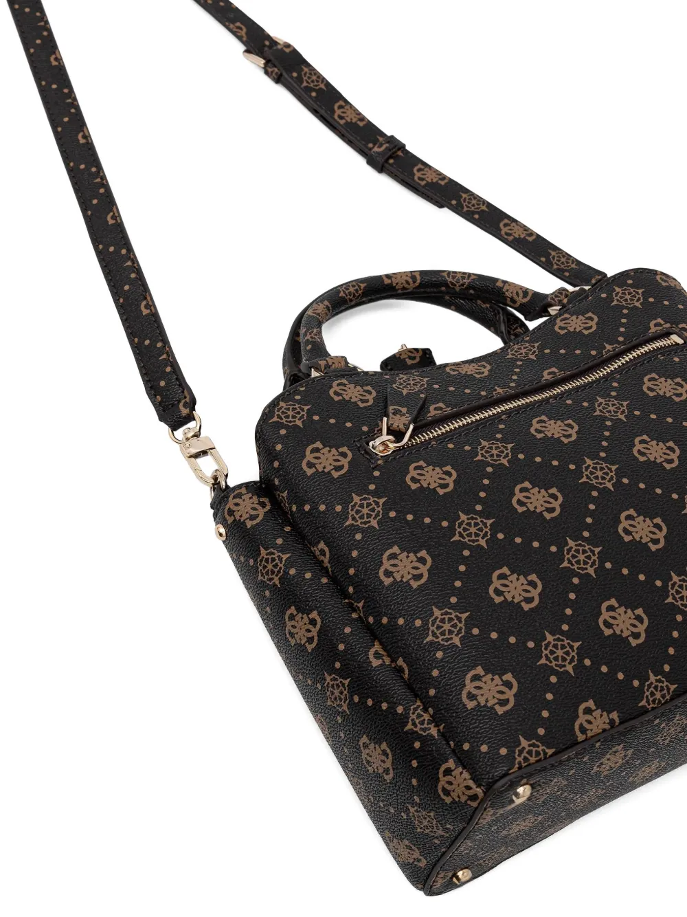 Guess Usa Silia Monogram Logo-plaque Tote Bag In Black