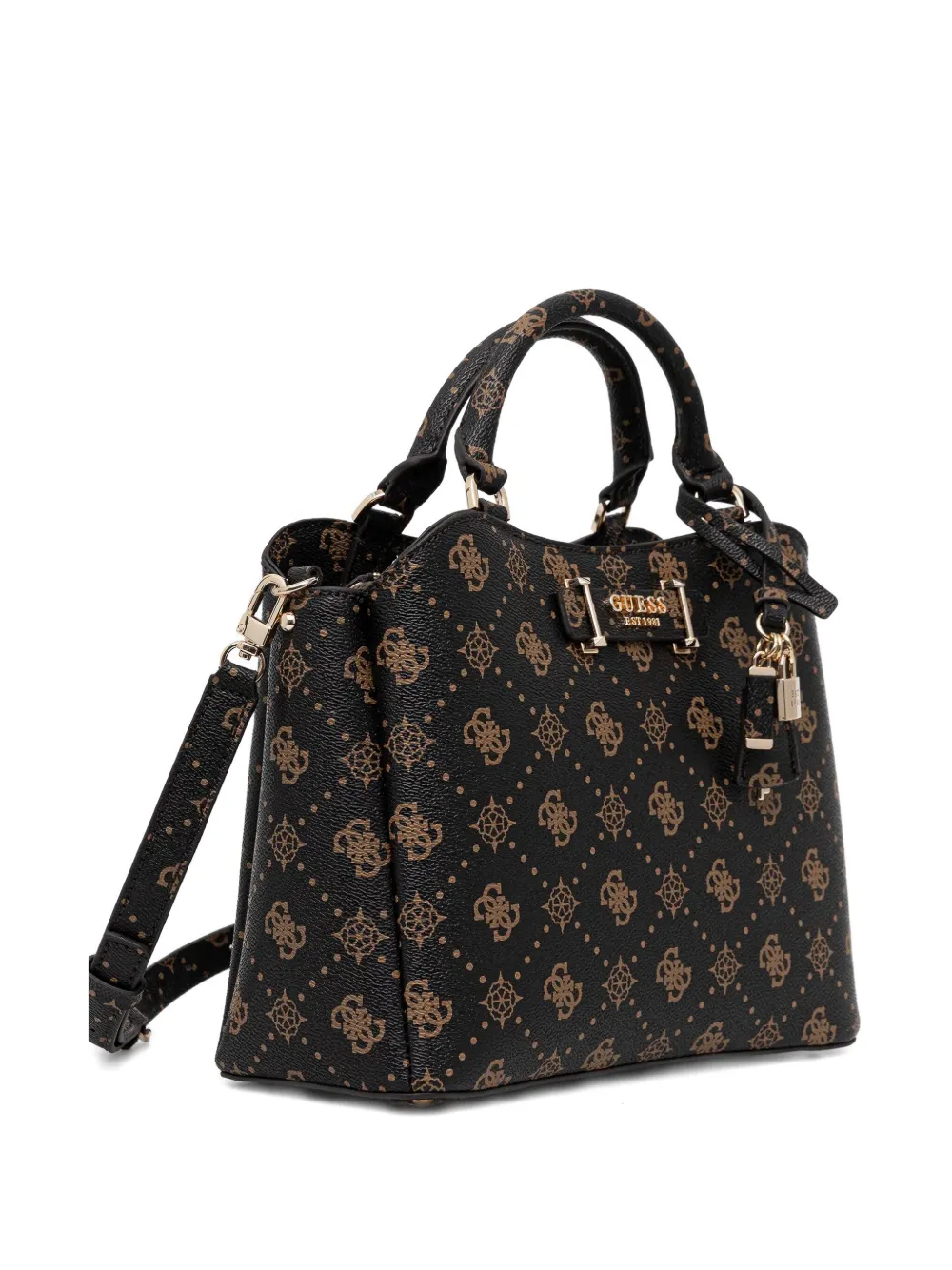 GUESS USA Silia shopper met logoplakkaat en monogram - Zwart