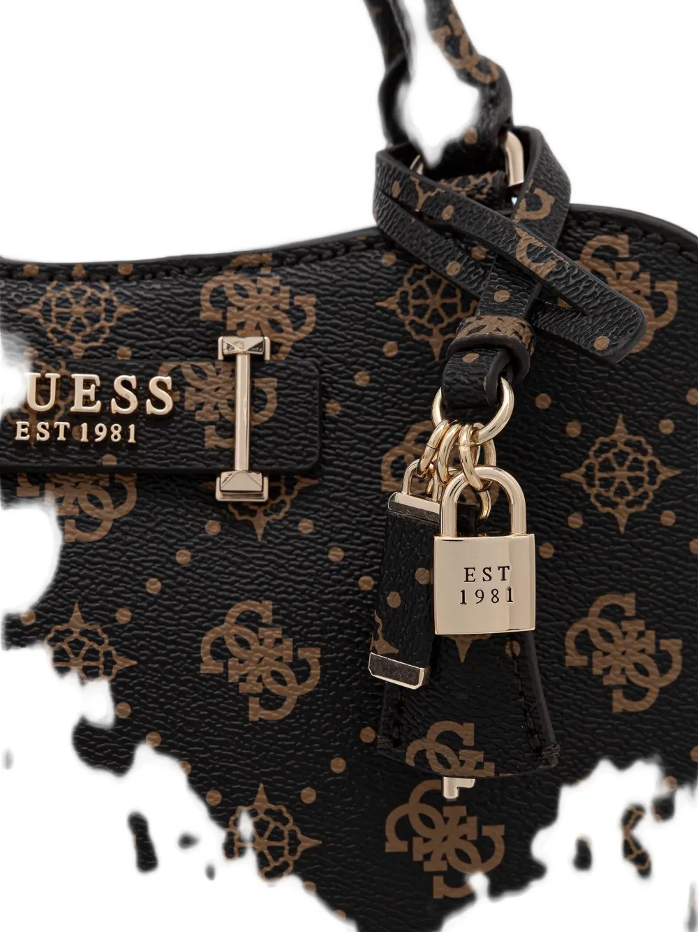 Guess Usa Silia Monogram Logo-plaque Tote Bag In Black
