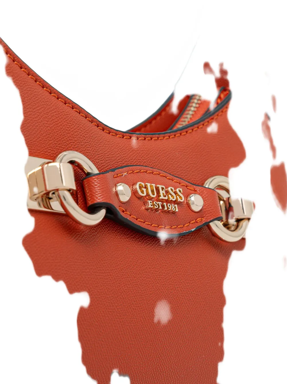Guess Usa Mimina Ring-detail Tote Bag In Orange