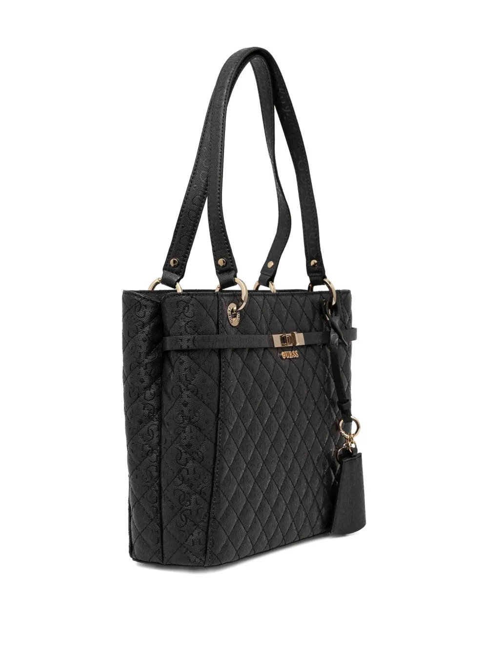 GUESS USA Idra gewatteerde shopper met hartbedel - Zwart