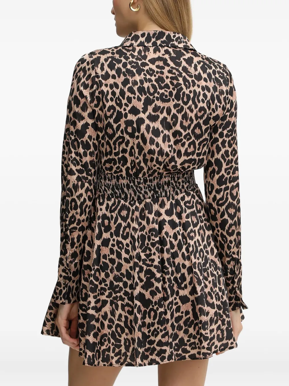 Guess Usa Animal-print Mini Dress In Brown