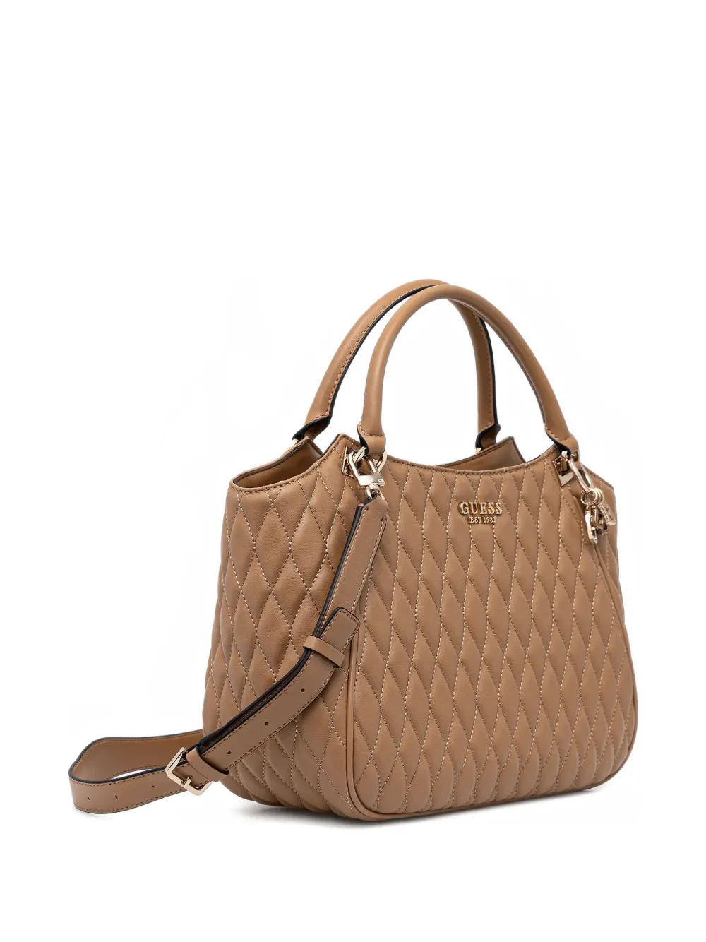GUESS USA Valla gewatteerde shopper met bedel - Beige