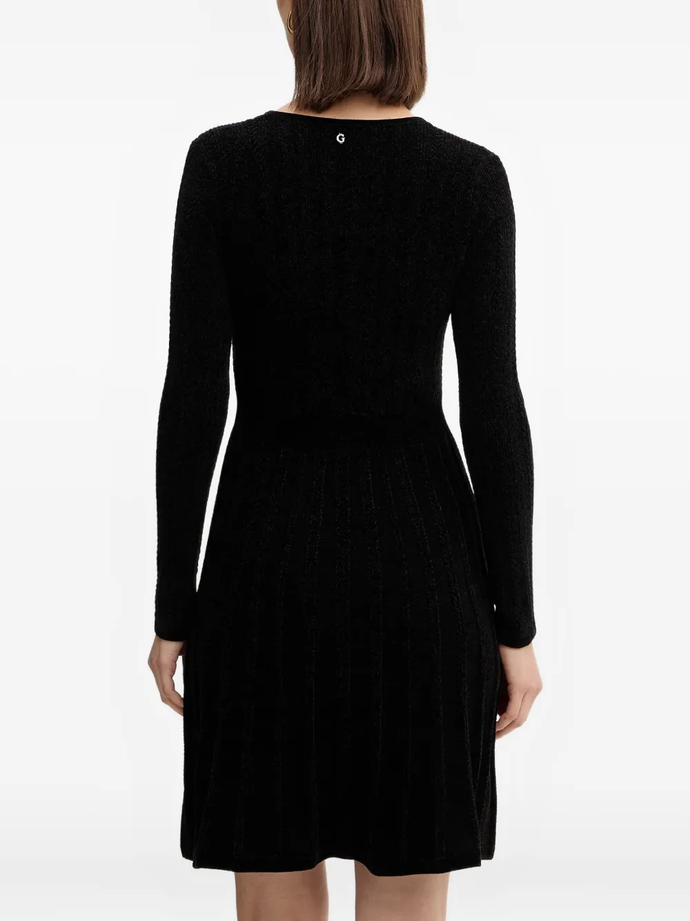 Guess Usa Long-sleeve A-line Mini Dress In Black