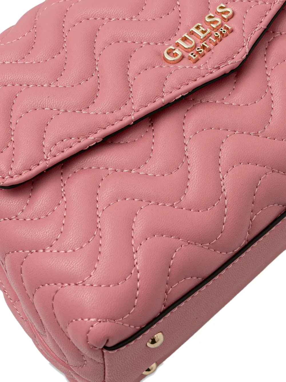 Guess Usa Quilted Chain-strap Cross Body Bag In Pink