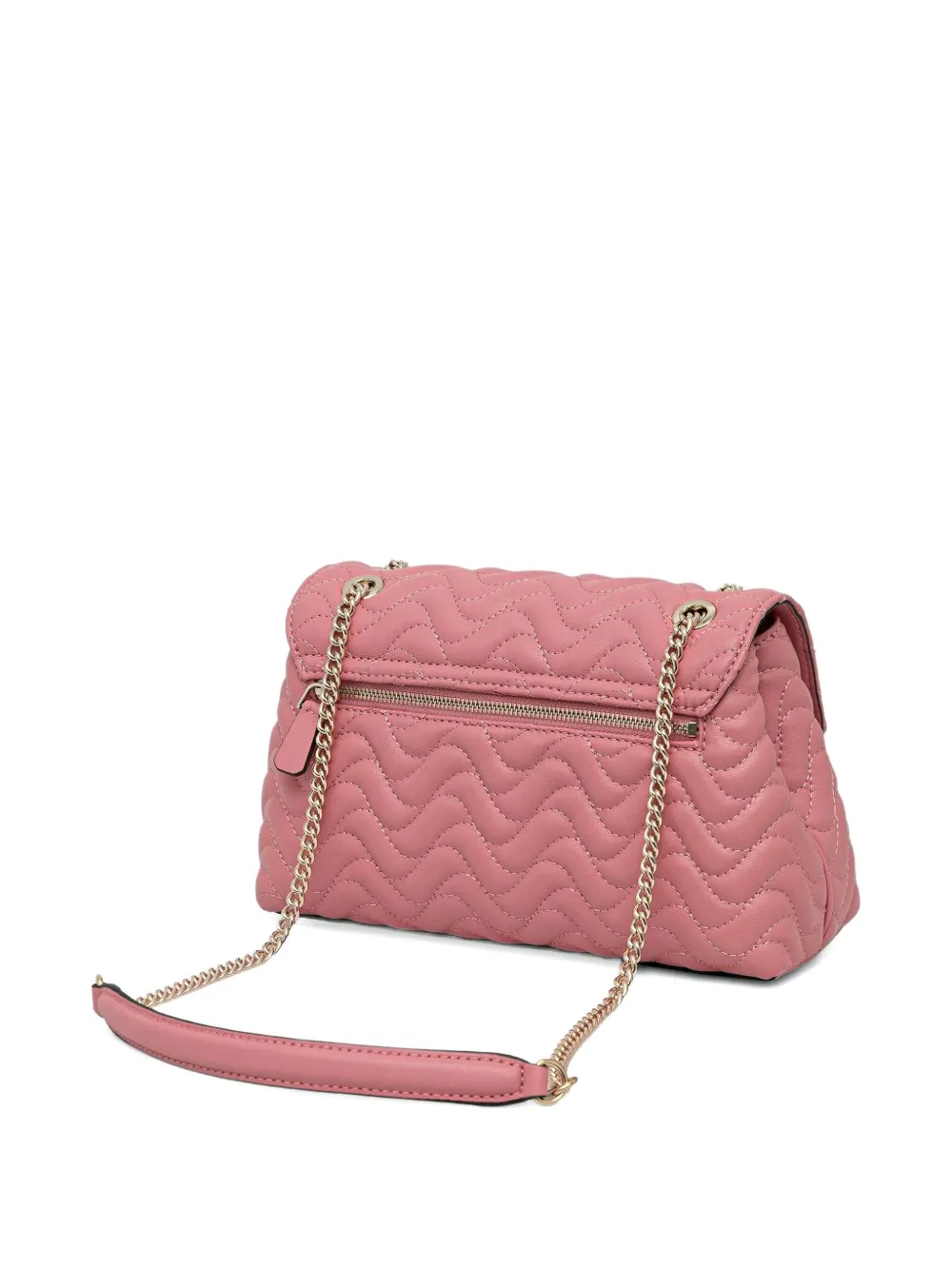 Guess Usa Quilted Chain-strap Cross Body Bag In Pink