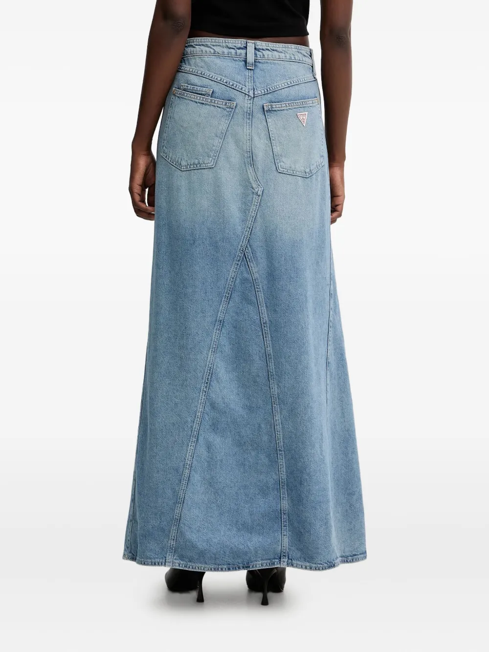 Guess Usa Denim Maxi Skirt In Blue