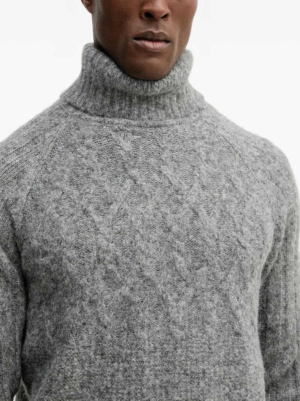 Roll-Neck Cable-Knit Sweater