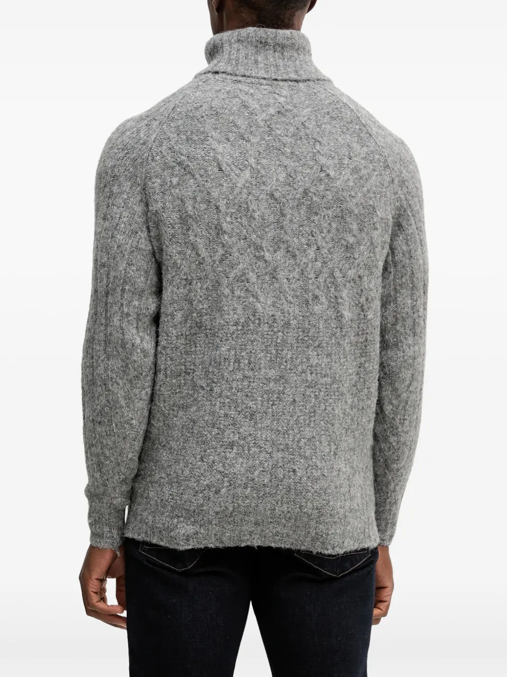 Roll-Neck Cable-Knit Sweater