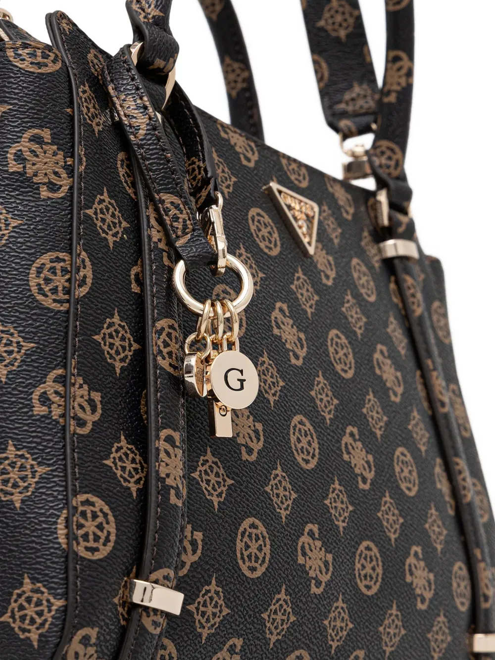 Guess Usa Erica 4g Peony Tote Bag In Black