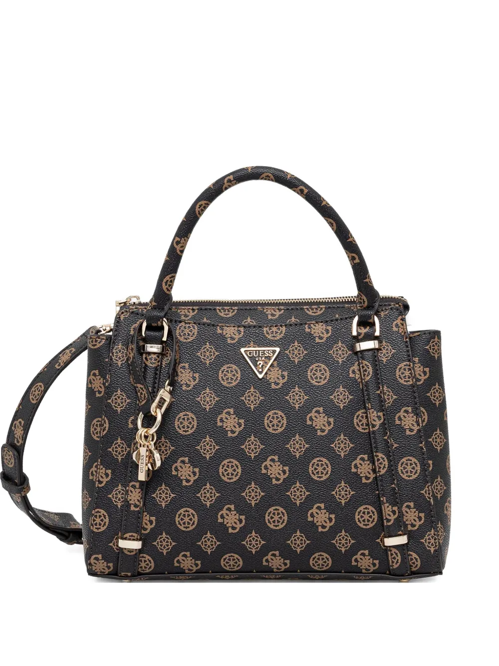 Guess Usa Erica 4g Peony Tote Bag In Black