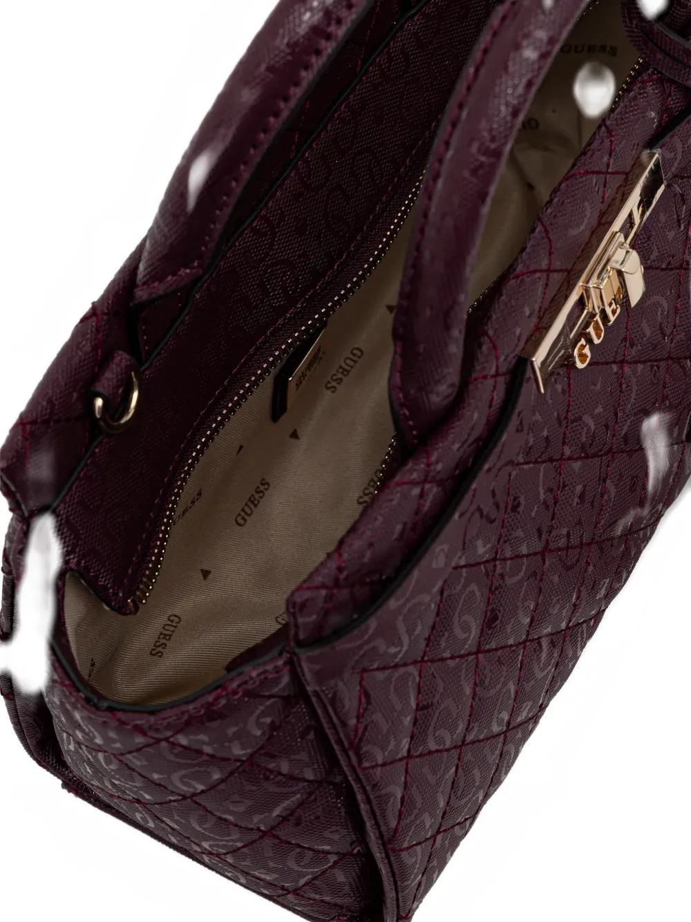 Guess Usa Idra Quilted Tote Bag In Purple