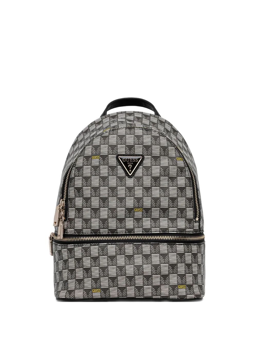 GUESS USA Follie geometric-pattern zip backpack - グレー GUESS USA Follie geometric-pattern zip backpack - グレー