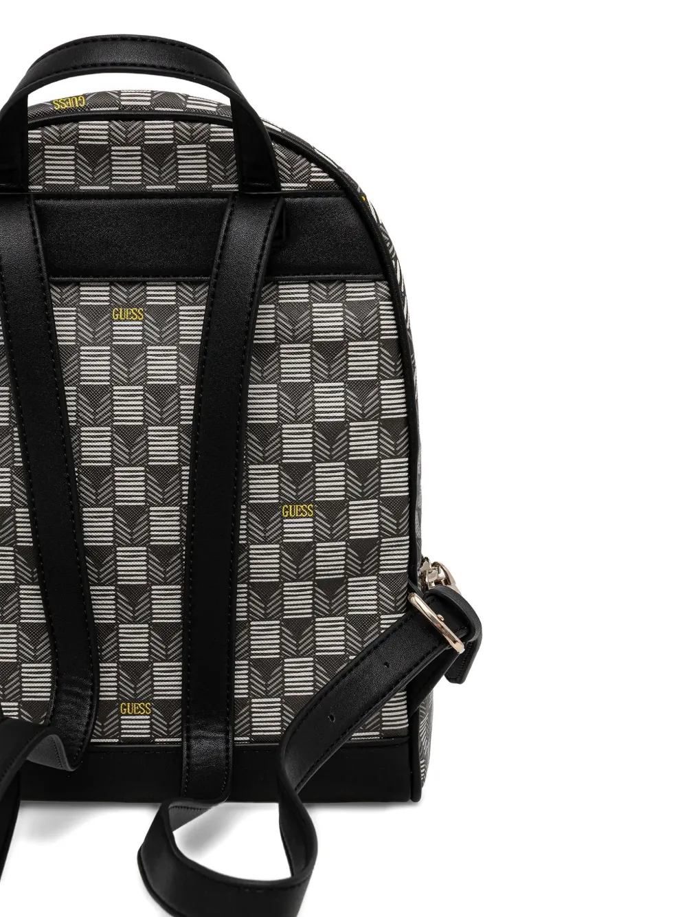 Guess Usa Follie Geometric-pattern Zip Backpack In Gray