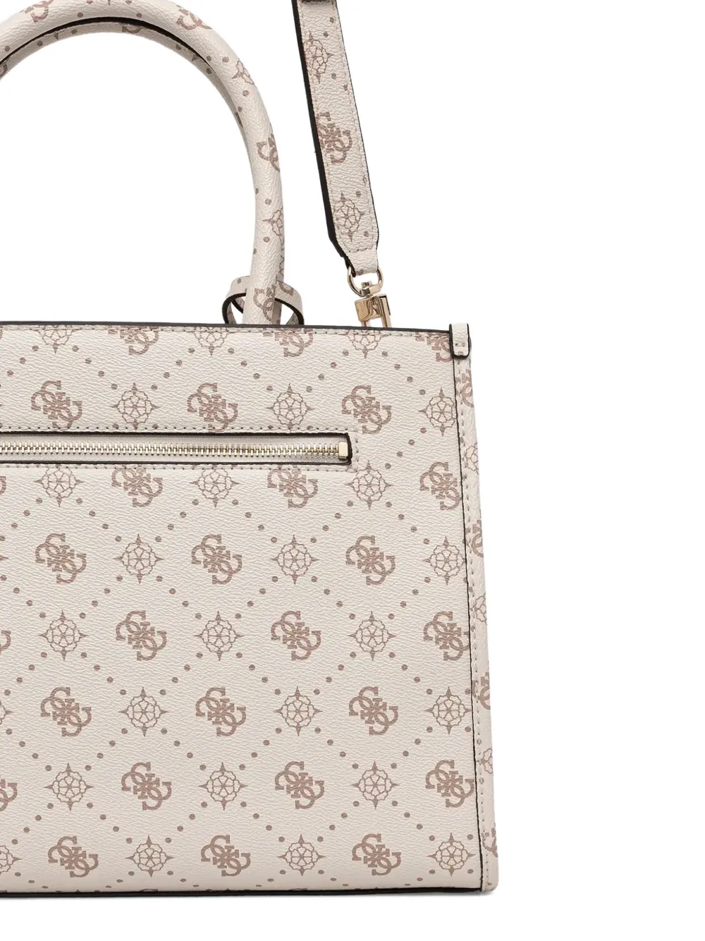 Guess Usa Silia 2 Monogram Charm Tote Bag In Neutral