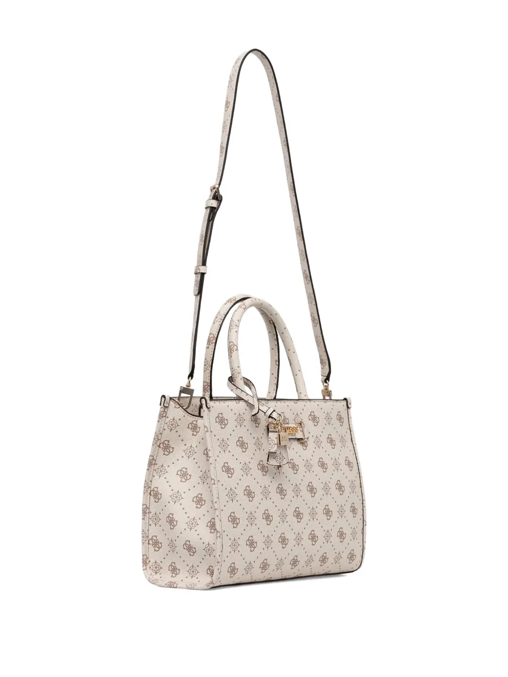 GUESS USA Silia 2 shopper met monogram en bedel - Beige