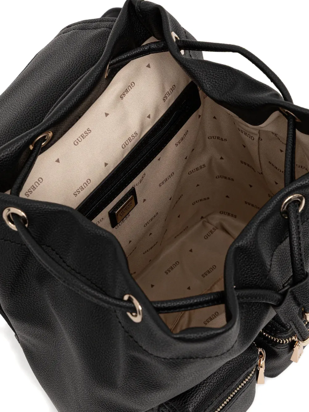 Guess Usa Manhattan Zip-pocket Backpack In Black