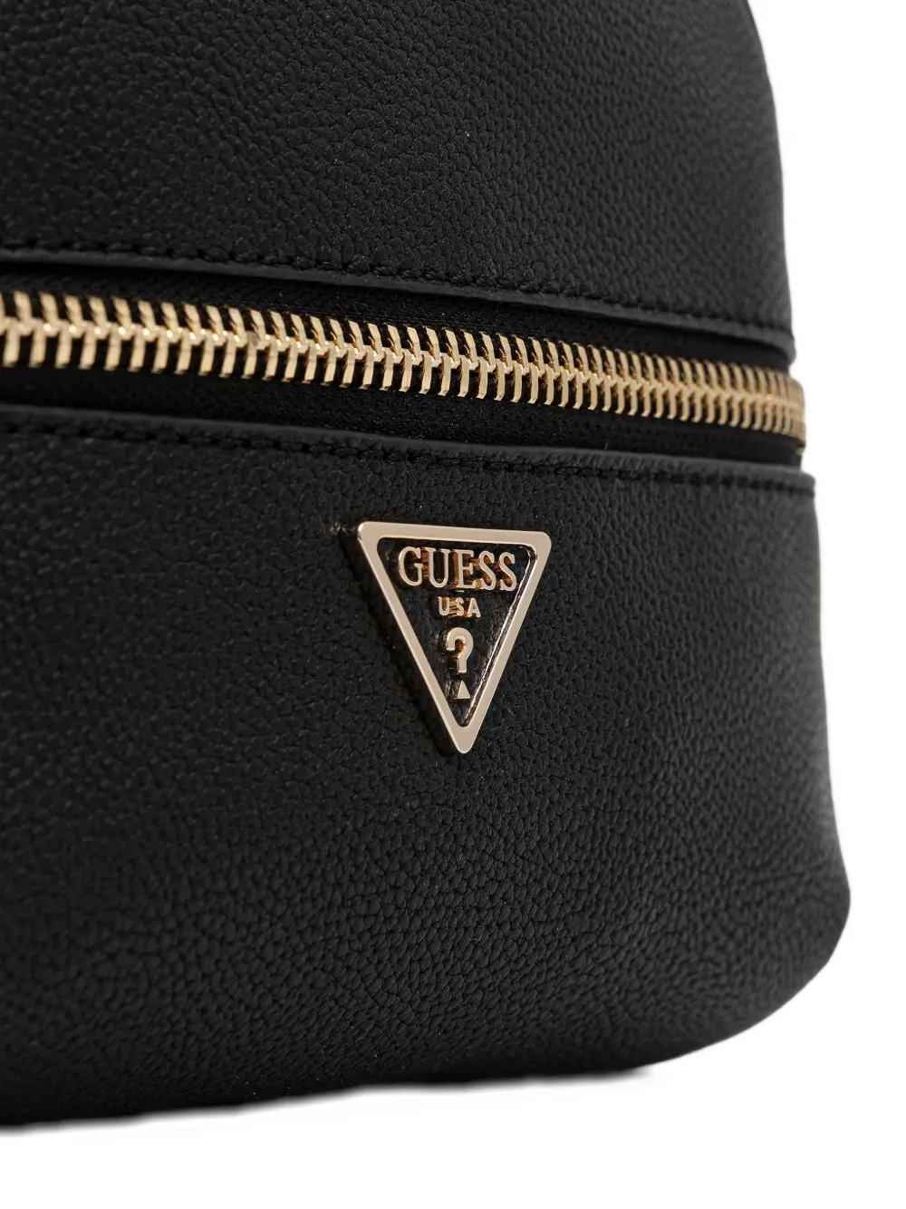 Guess Usa Zip Logo-plaque Backpack In Black