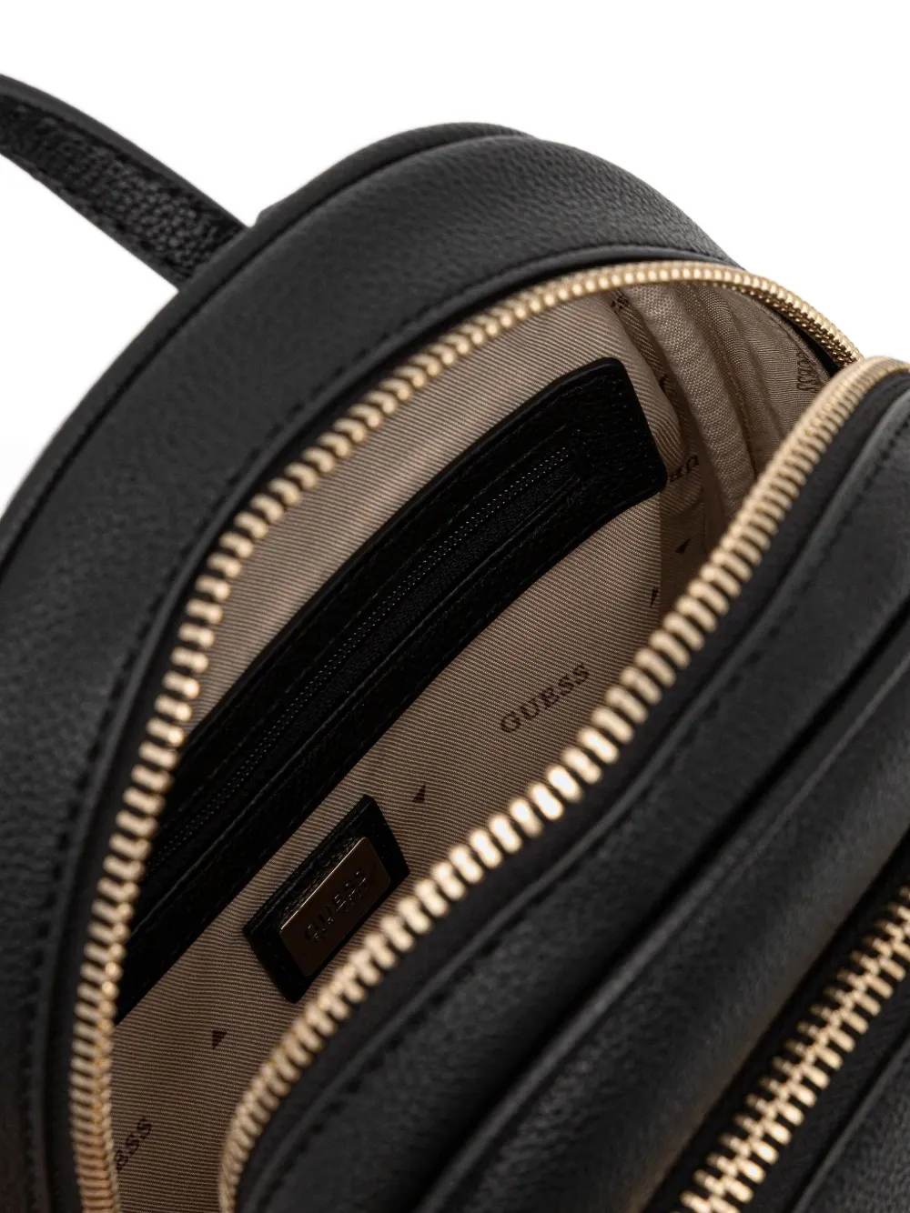 Guess Usa Zip Logo-plaque Backpack In Black