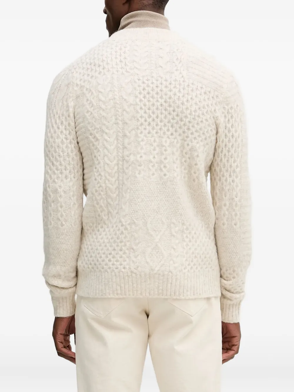 GUESS USA Kabelgebreid vest met knopen Beige