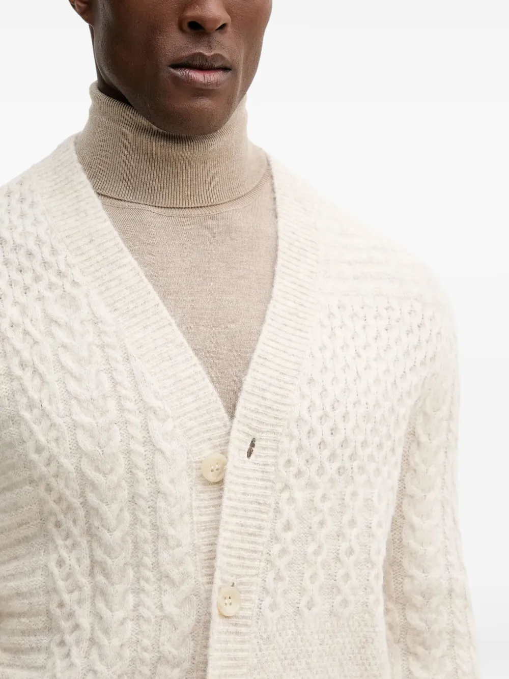 GUESS USA Kabelgebreid vest met knopen Beige