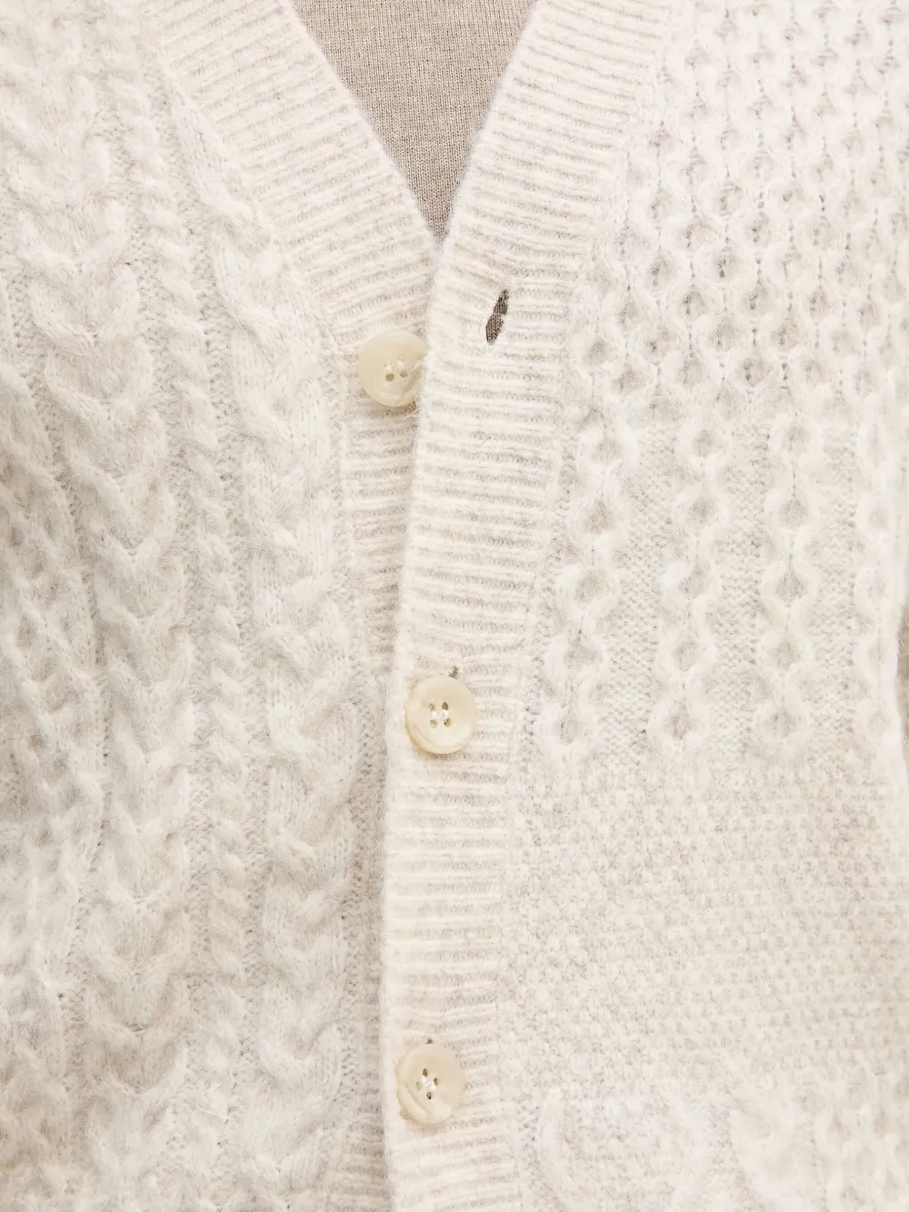 GUESS USA Kabelgebreid vest met knopen Beige