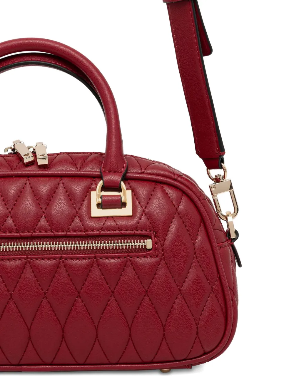 Guess Usa Quilted Charm-detail Tote Bag In Red