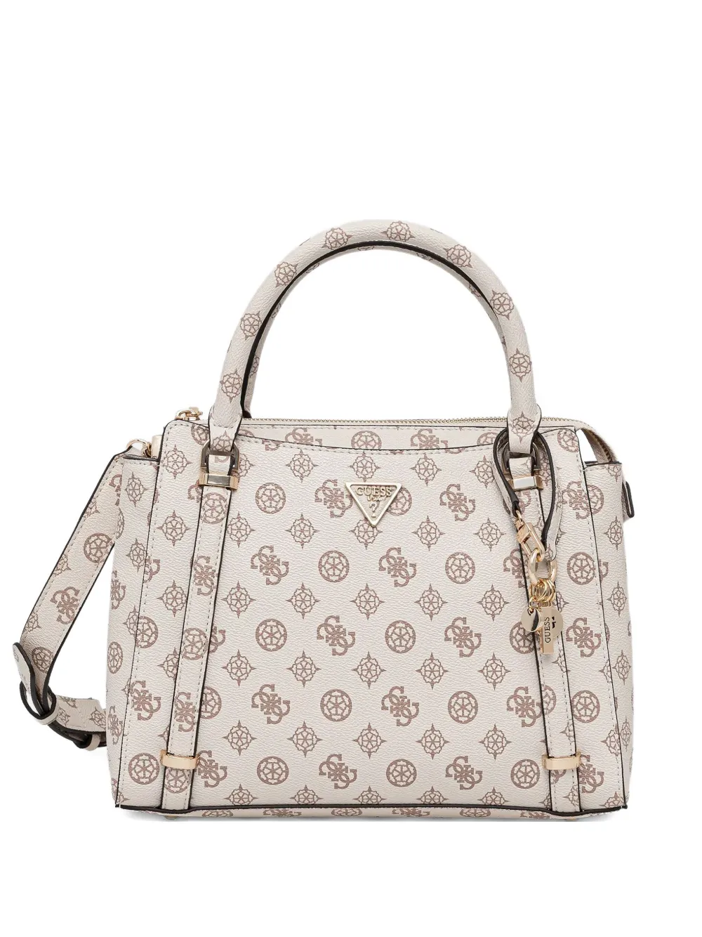 GUESS USA monogram charm-detail tote bag - ニュートラル GUESS USA monogram charm-detail tote bag - ニュートラル
