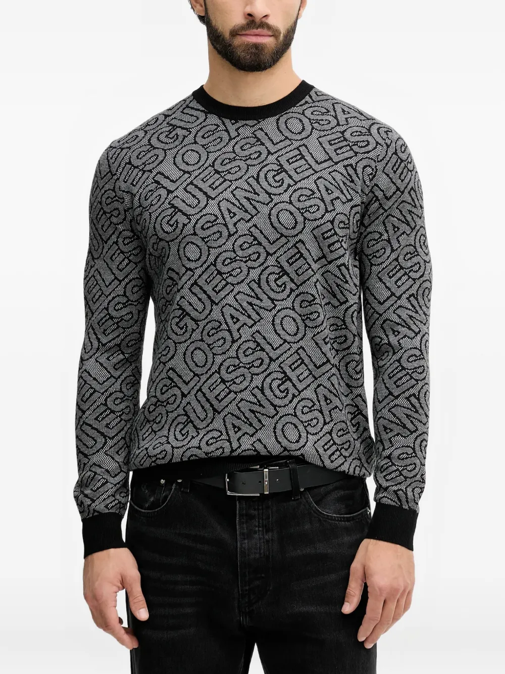 GUESS USA lettering crewneck sweater | Grey | Image 1
