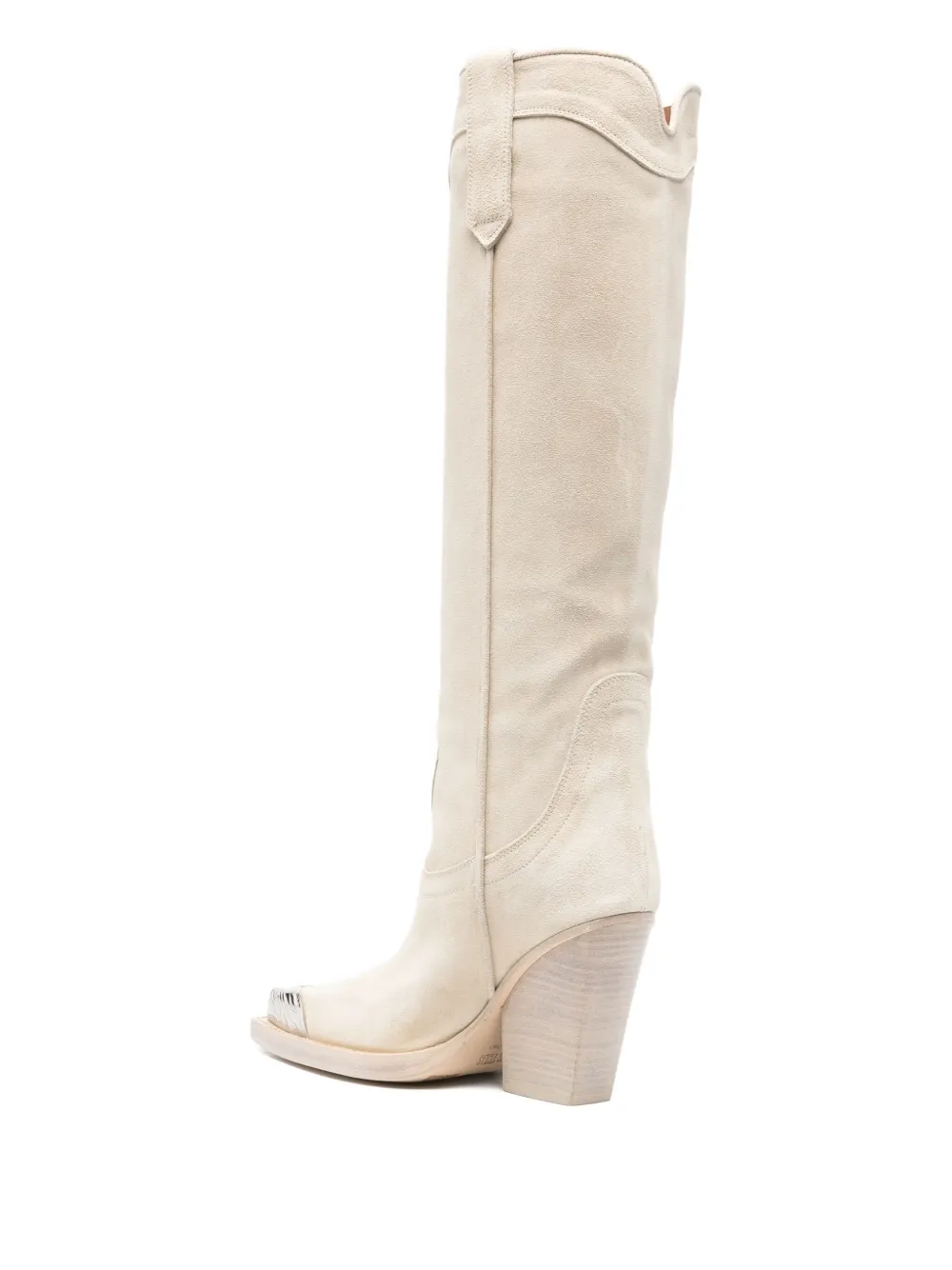 Paris Texas 10 mm El Dorado suède laarzen met metalen neus Wit