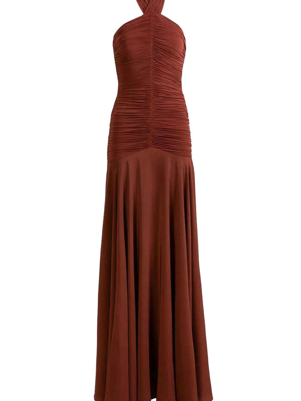 Silvia Tcherassi Moira maxi-jurk met ruches - Bruin